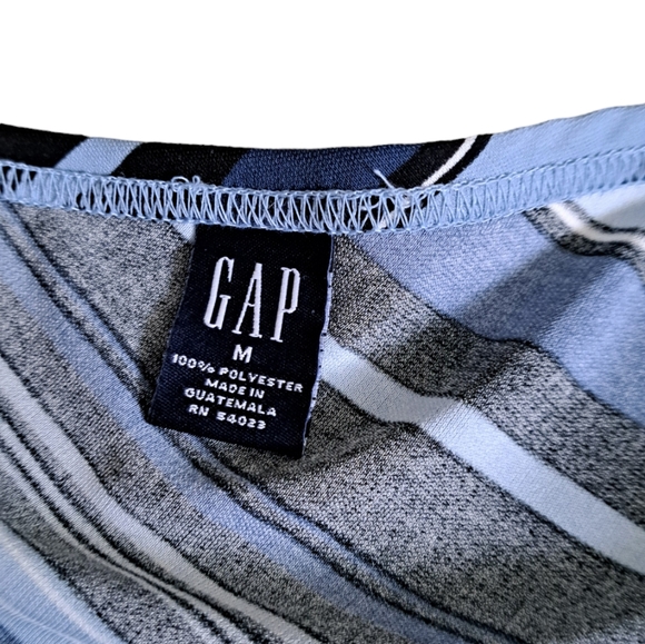 GAP WOMEN'S STRIPED BLUE SUMMER DRESS SIZE MEDIUM WITH DRAWSTRING. - Picture 2 of 8